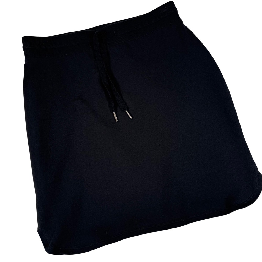 Daily Ritual Black Terry Cotton Modal Drawstring Skirt XS DR1811266 | Casual